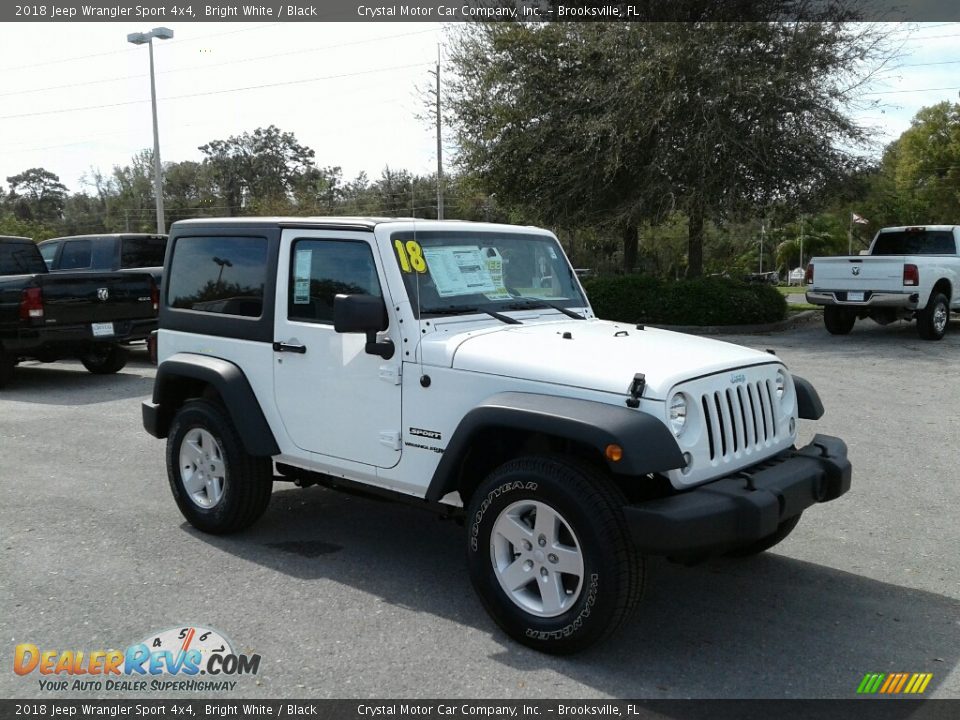 2018 Jeep Wrangler Sport 4x4 Bright White / Black Photo #7
