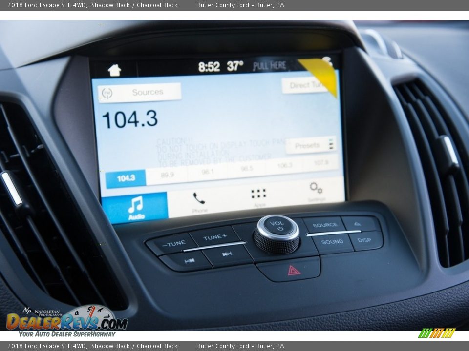 2018 Ford Escape SEL 4WD Shadow Black / Charcoal Black Photo #15