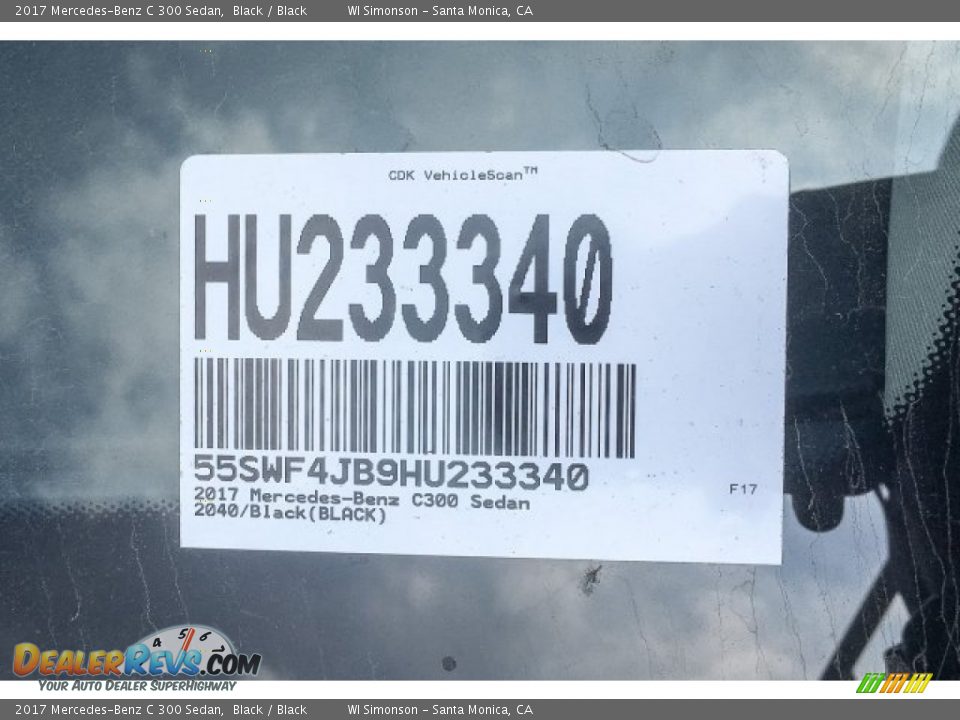 2017 Mercedes-Benz C 300 Sedan Black / Black Photo #10
