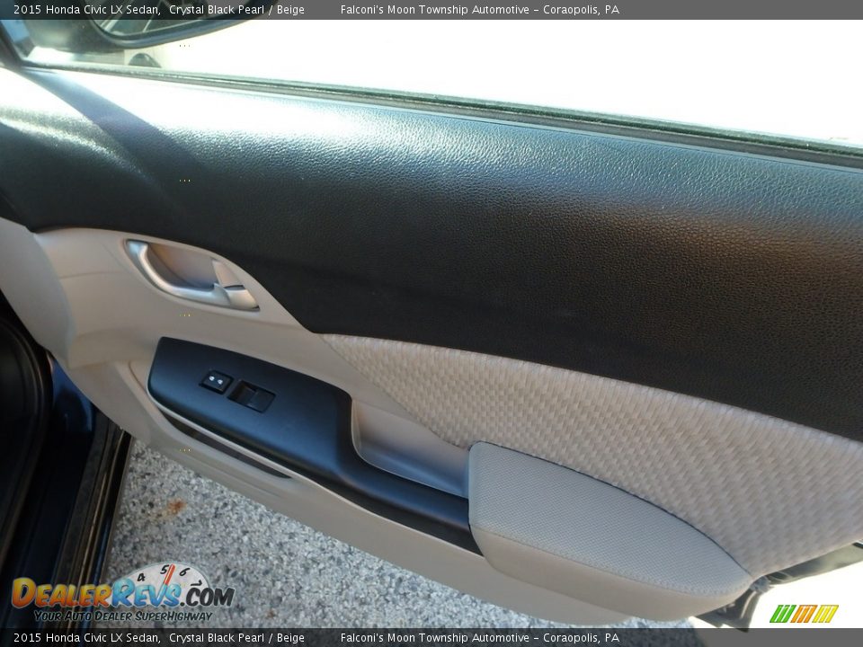 2015 Honda Civic LX Sedan Crystal Black Pearl / Beige Photo #12