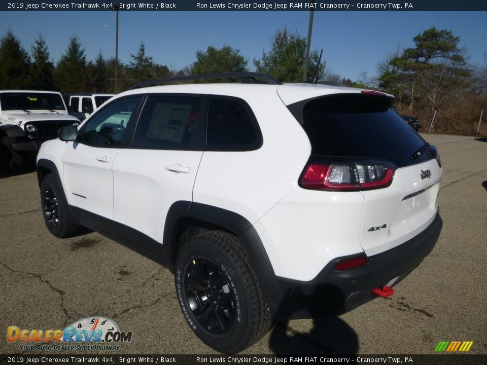 2019 Jeep Cherokee Trailhawk 4x4 Bright White / Black Photo #3