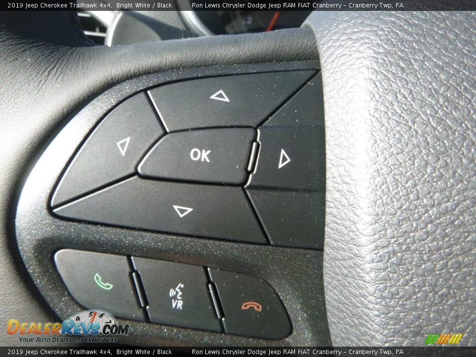 2019 Jeep Cherokee Trailhawk 4x4 Bright White / Black Photo #20