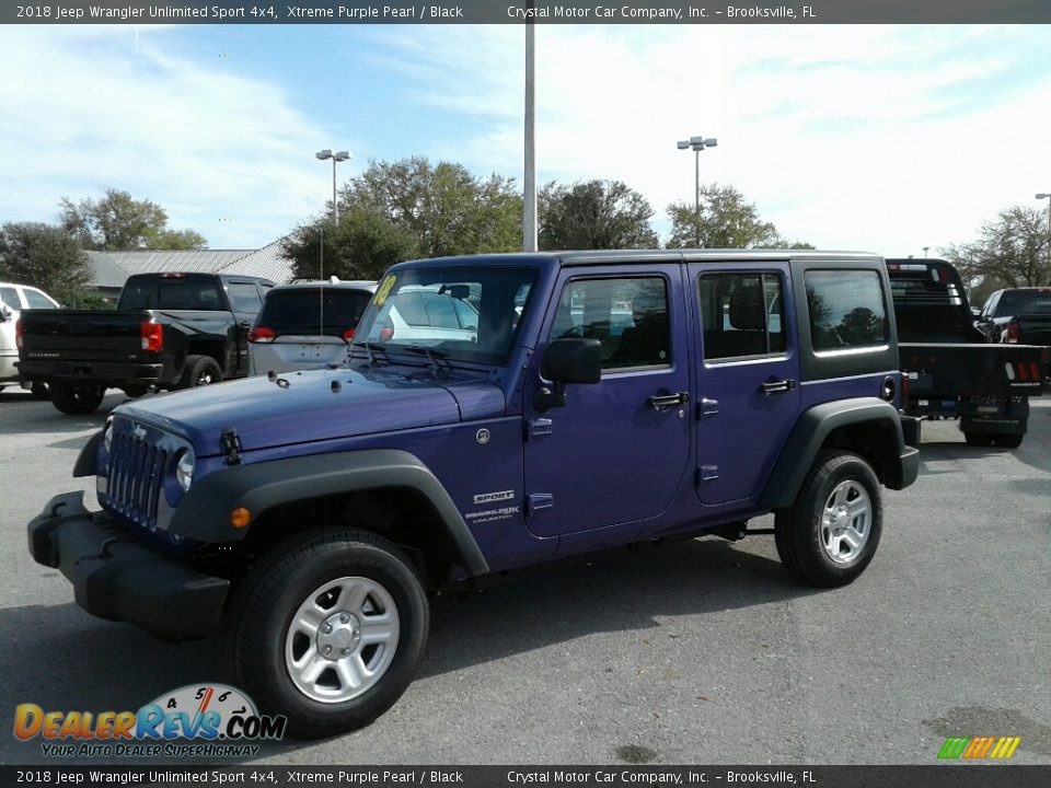 2018 Jeep Wrangler Unlimited Sport 4x4 Xtreme Purple Pearl / Black Photo #1