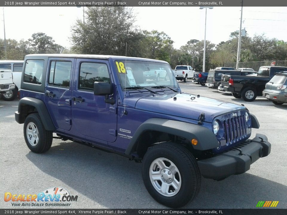 2018 Jeep Wrangler Unlimited Sport 4x4 Xtreme Purple Pearl / Black Photo #7