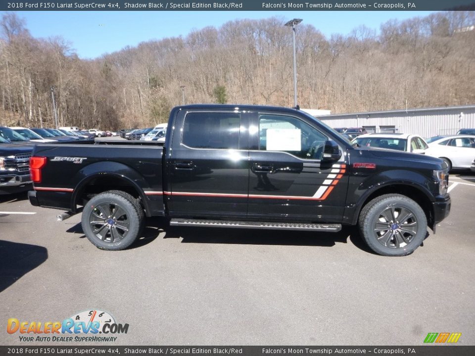 2018 Ford F150 Lariat SuperCrew 4x4 Shadow Black / Special Edition Black/Red Photo #1