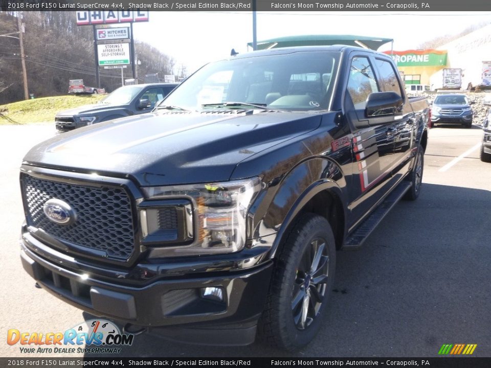 2018 Ford F150 Lariat SuperCrew 4x4 Shadow Black / Special Edition Black/Red Photo #4