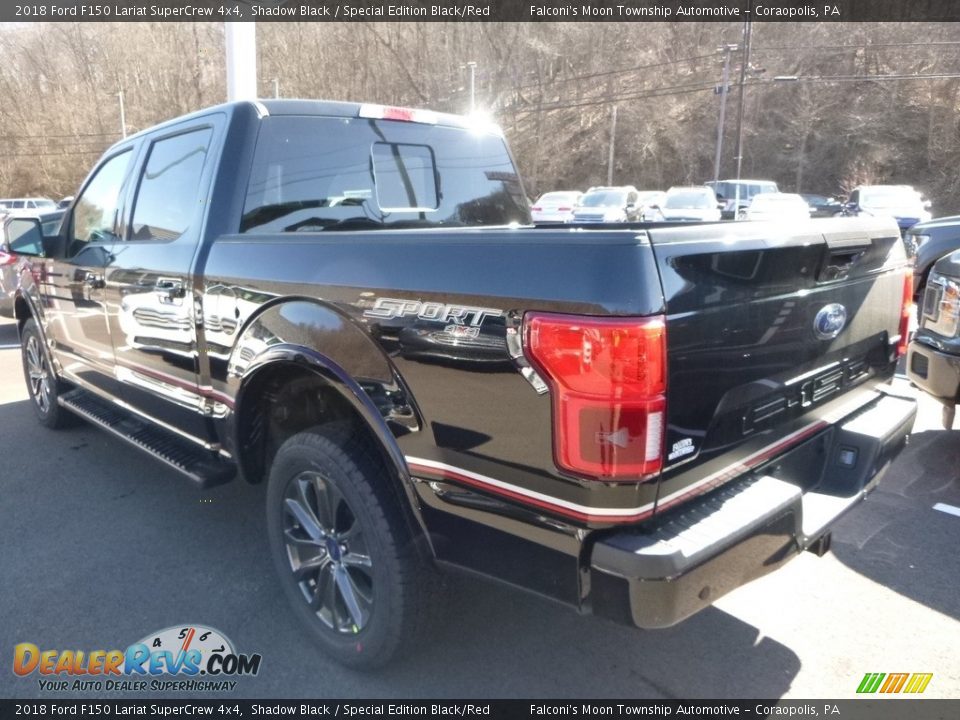 2018 Ford F150 Lariat SuperCrew 4x4 Shadow Black / Special Edition Black/Red Photo #5