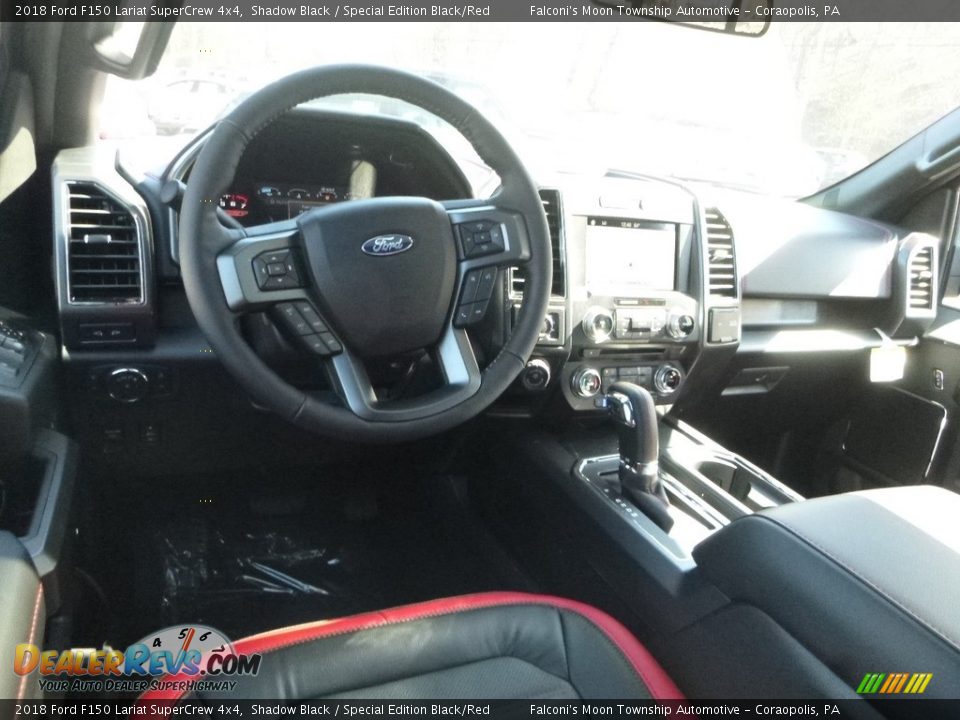 2018 Ford F150 Lariat SuperCrew 4x4 Shadow Black / Special Edition Black/Red Photo #8
