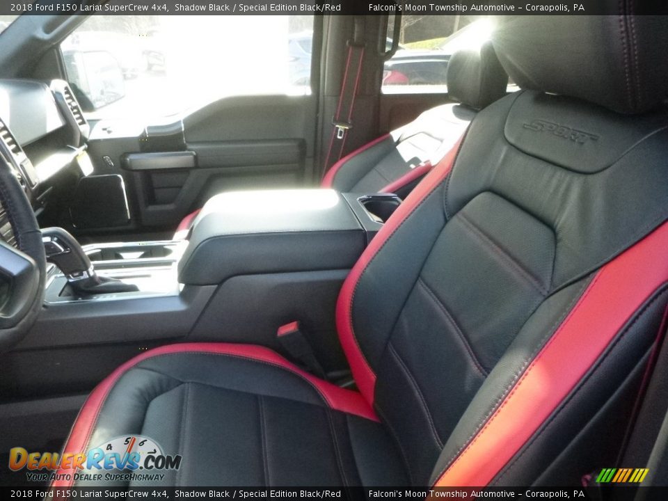 2018 Ford F150 Lariat SuperCrew 4x4 Shadow Black / Special Edition Black/Red Photo #9