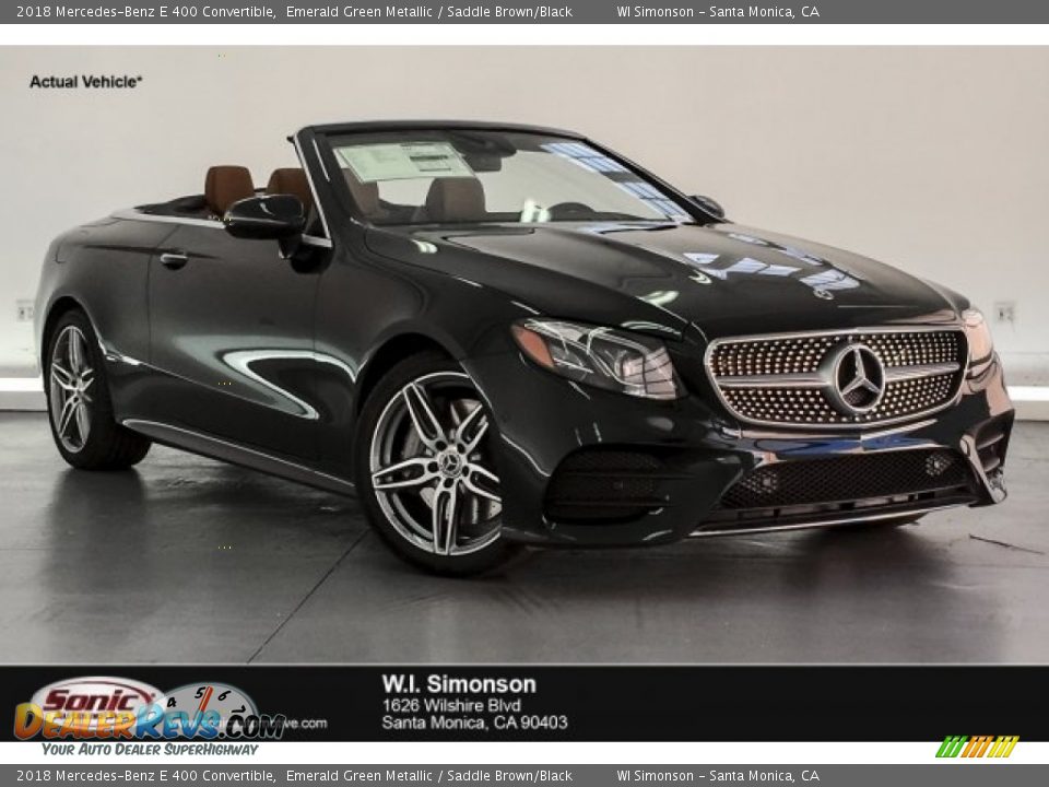 2018 Mercedes-Benz E 400 Convertible Emerald Green Metallic / Saddle Brown/Black Photo #1