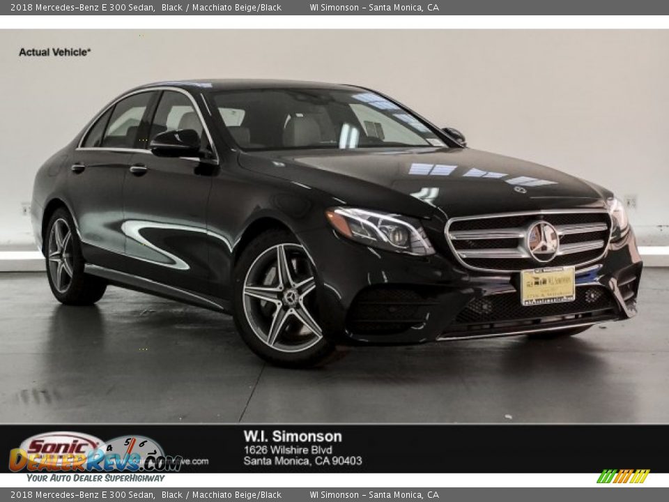 2018 Mercedes-Benz E 300 Sedan Black / Macchiato Beige/Black Photo #1