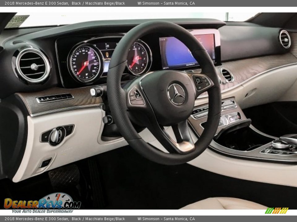 2018 Mercedes-Benz E 300 Sedan Black / Macchiato Beige/Black Photo #6