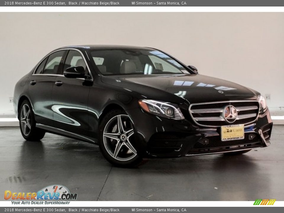 2018 Mercedes-Benz E 300 Sedan Black / Macchiato Beige/Black Photo #12