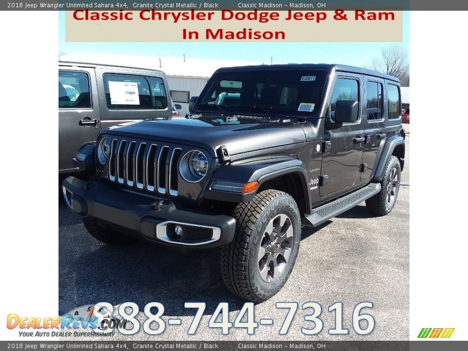 2018 Jeep Wrangler Unlimited Sahara 4x4 Granite Crystal Metallic / Black Photo #1