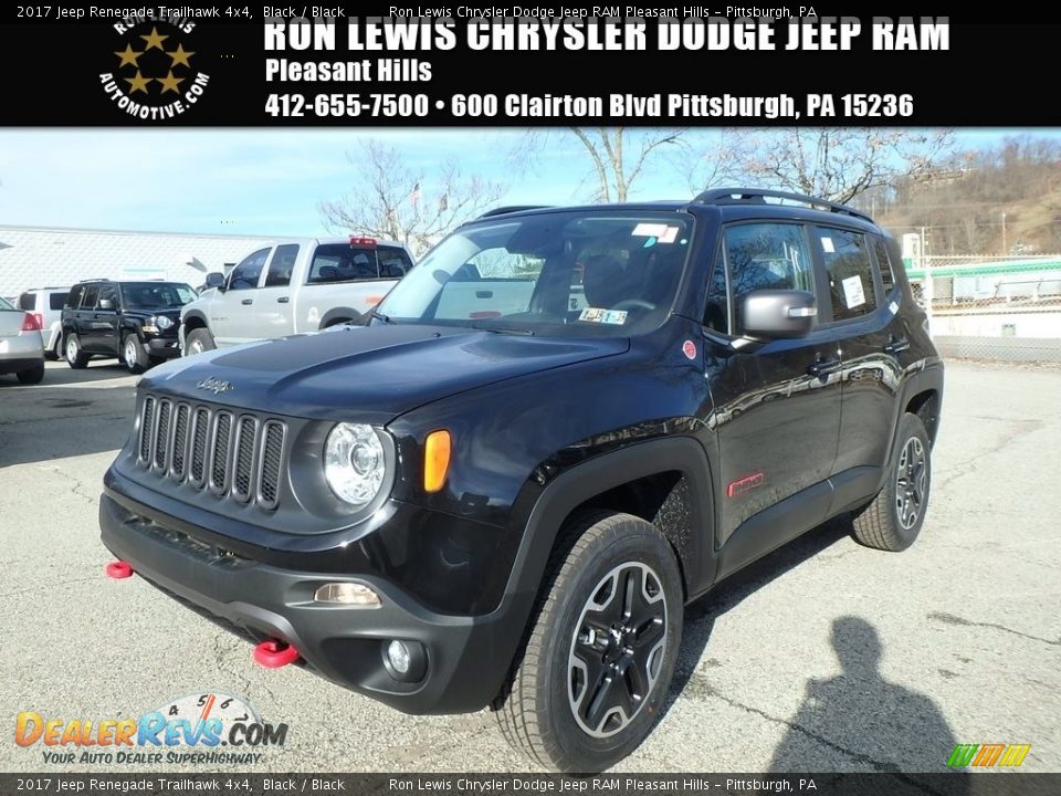 2017 Jeep Renegade Trailhawk 4x4 Black / Black Photo #1