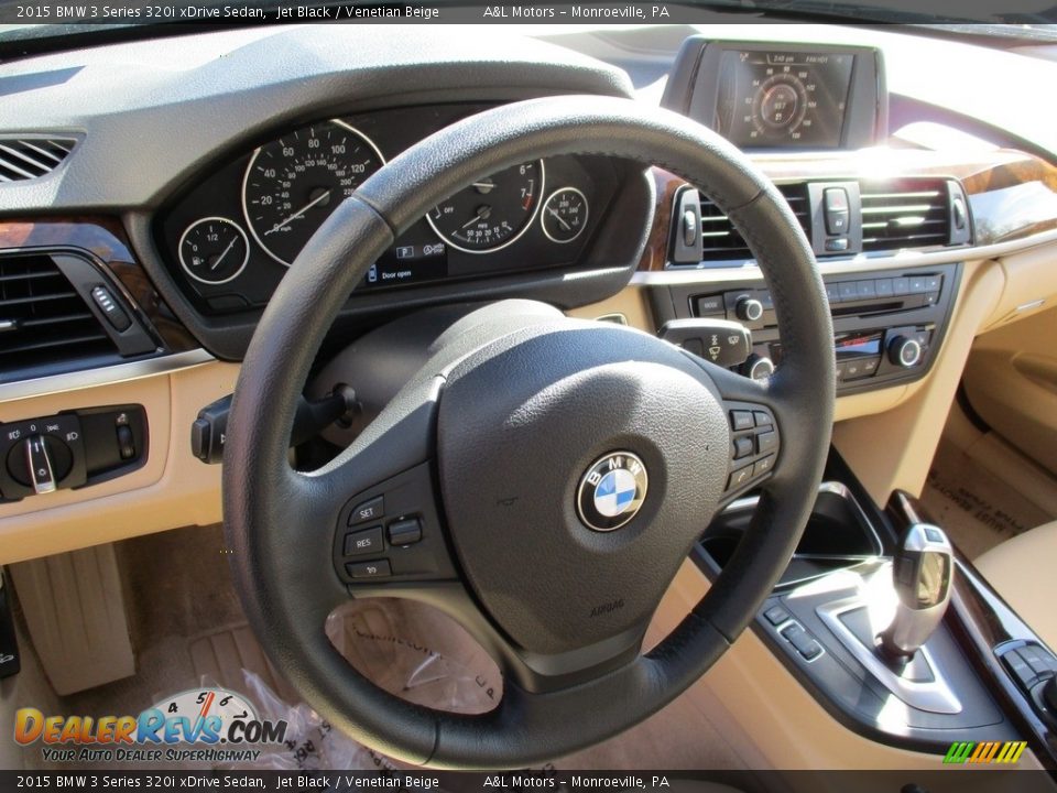 2015 BMW 3 Series 320i xDrive Sedan Jet Black / Venetian Beige Photo #15