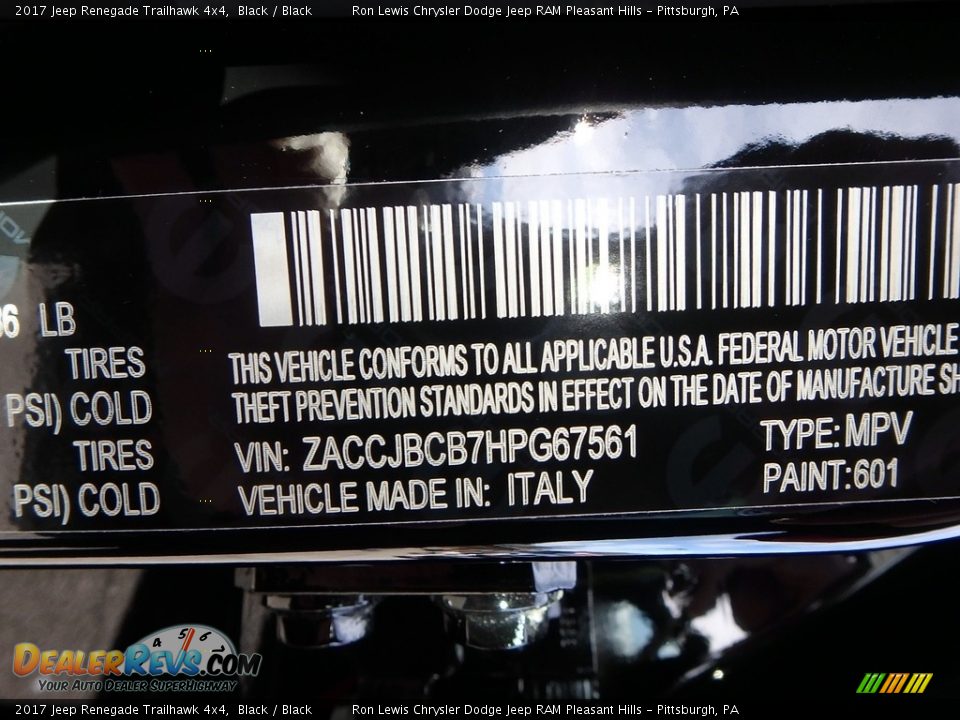 2017 Jeep Renegade Trailhawk 4x4 Black / Black Photo #14