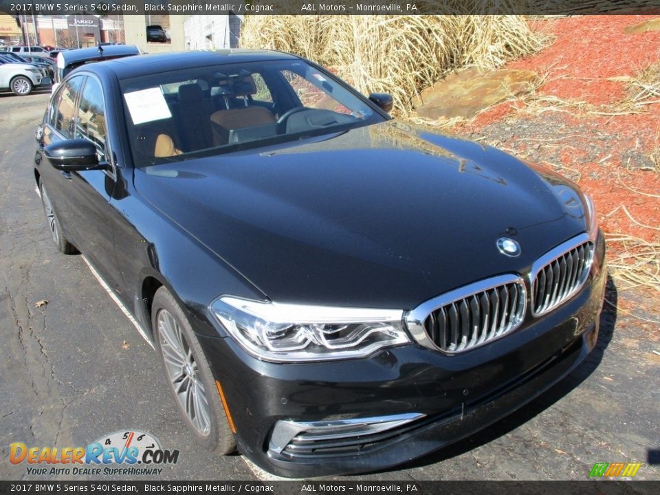 2017 BMW 5 Series 540i Sedan Black Sapphire Metallic / Cognac Photo #8