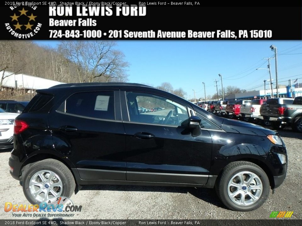 2018 Ford EcoSport SE 4WD Shadow Black / Ebony Black/Copper Photo #1