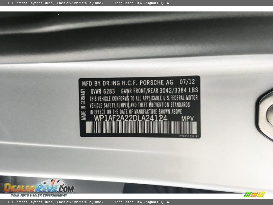 2013 Porsche Cayenne Diesel Classic Silver Metallic / Black Photo #20