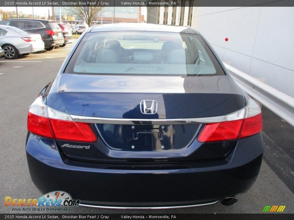 2015 Honda Accord LX Sedan Obsidian Blue Pearl / Gray Photo #4