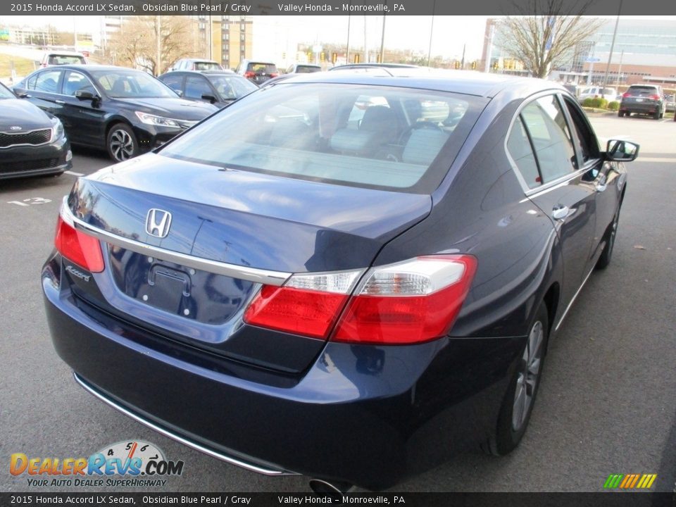 2015 Honda Accord LX Sedan Obsidian Blue Pearl / Gray Photo #5