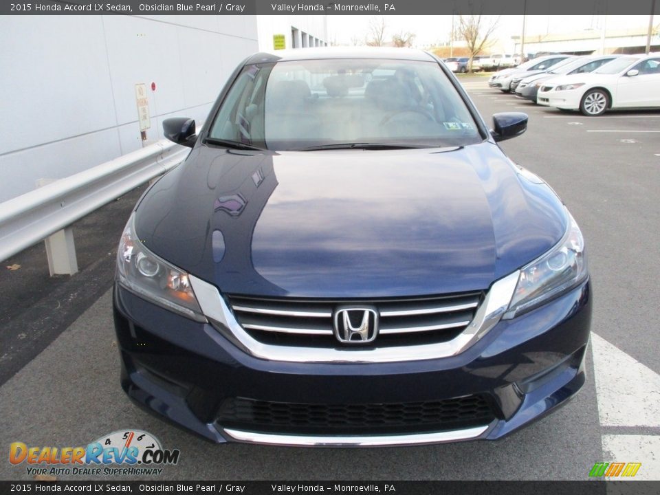 2015 Honda Accord LX Sedan Obsidian Blue Pearl / Gray Photo #8