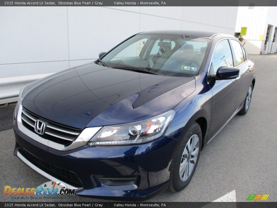 2015 Honda Accord LX Sedan Obsidian Blue Pearl / Gray Photo #9