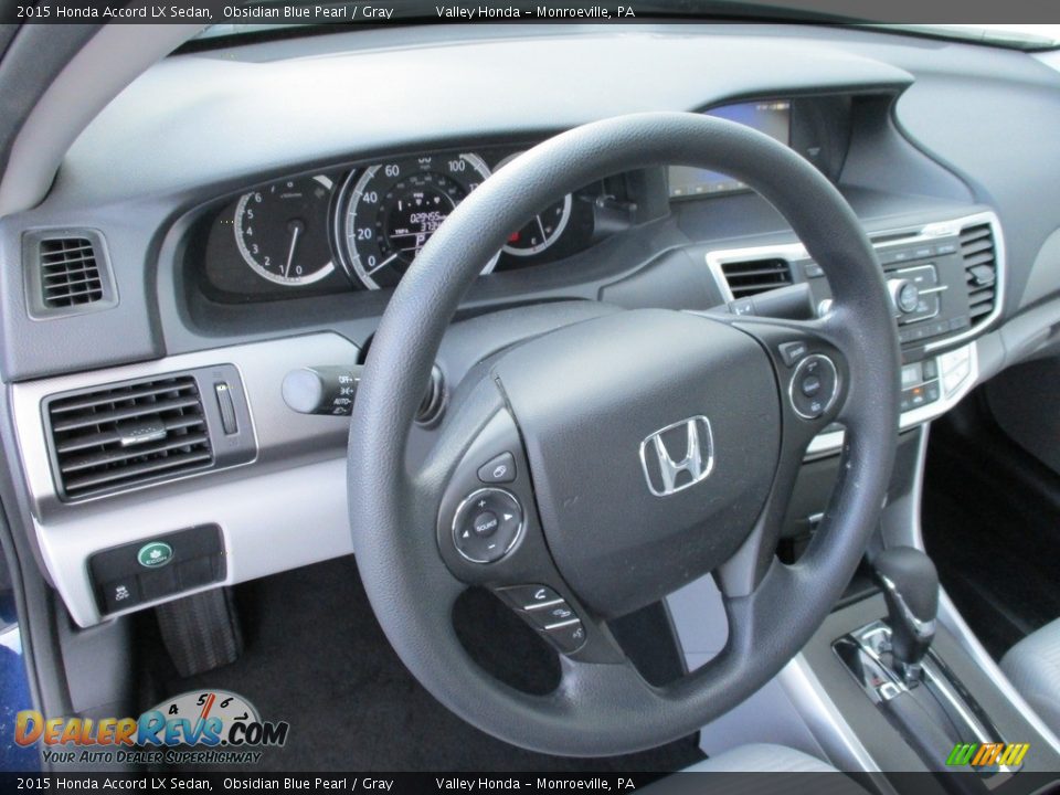 2015 Honda Accord LX Sedan Obsidian Blue Pearl / Gray Photo #13