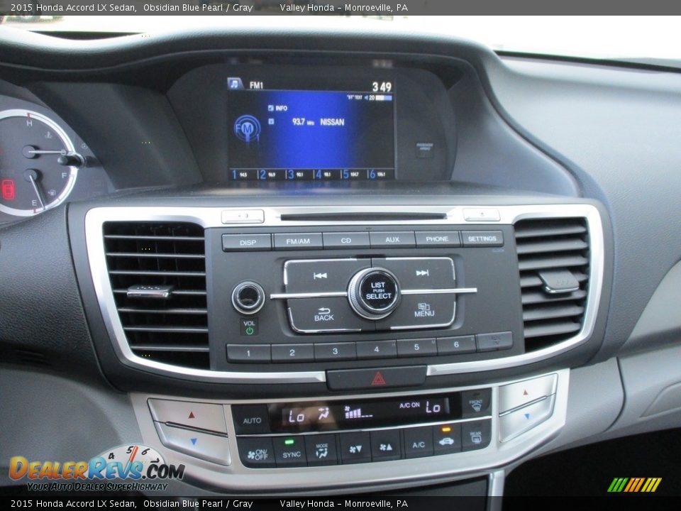 2015 Honda Accord LX Sedan Obsidian Blue Pearl / Gray Photo #15