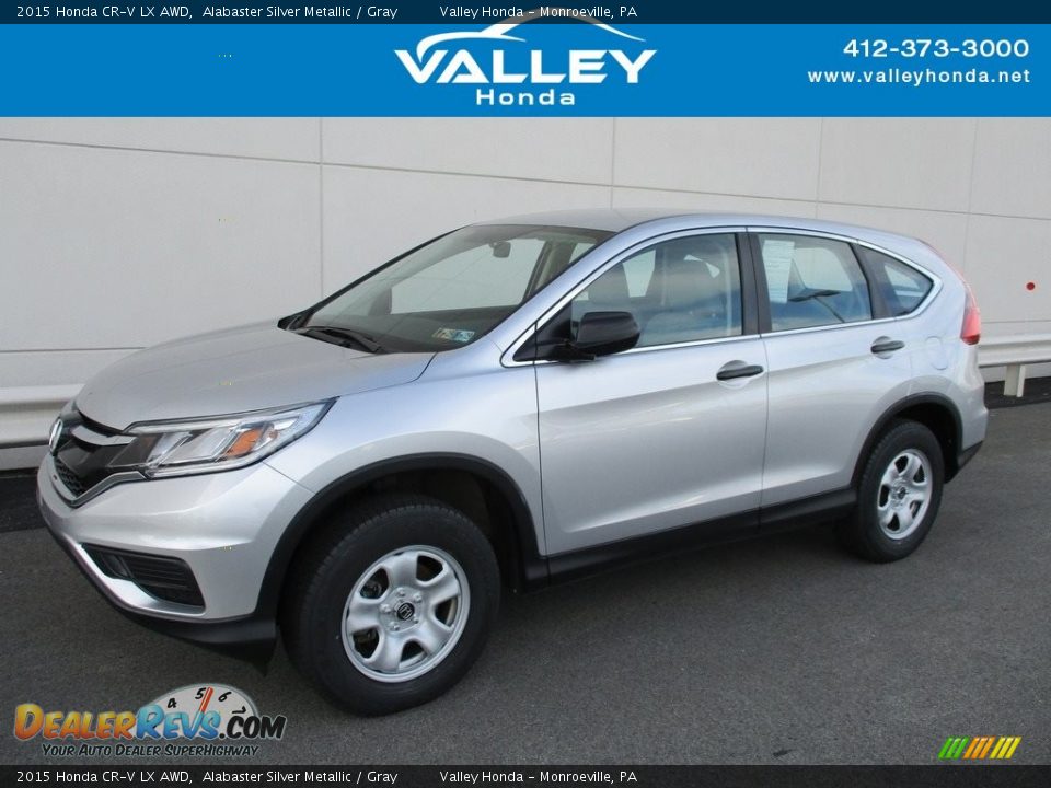 2015 Honda CR-V LX AWD Alabaster Silver Metallic / Gray Photo #1