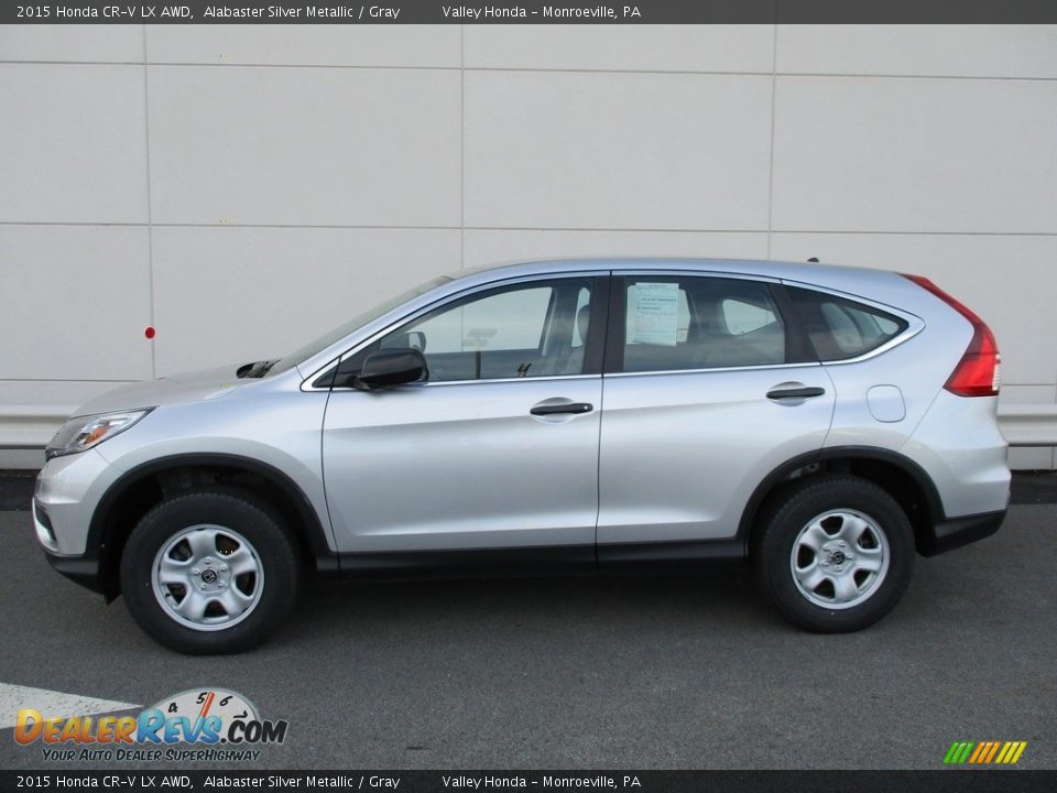2015 Honda CR-V LX AWD Alabaster Silver Metallic / Gray Photo #2