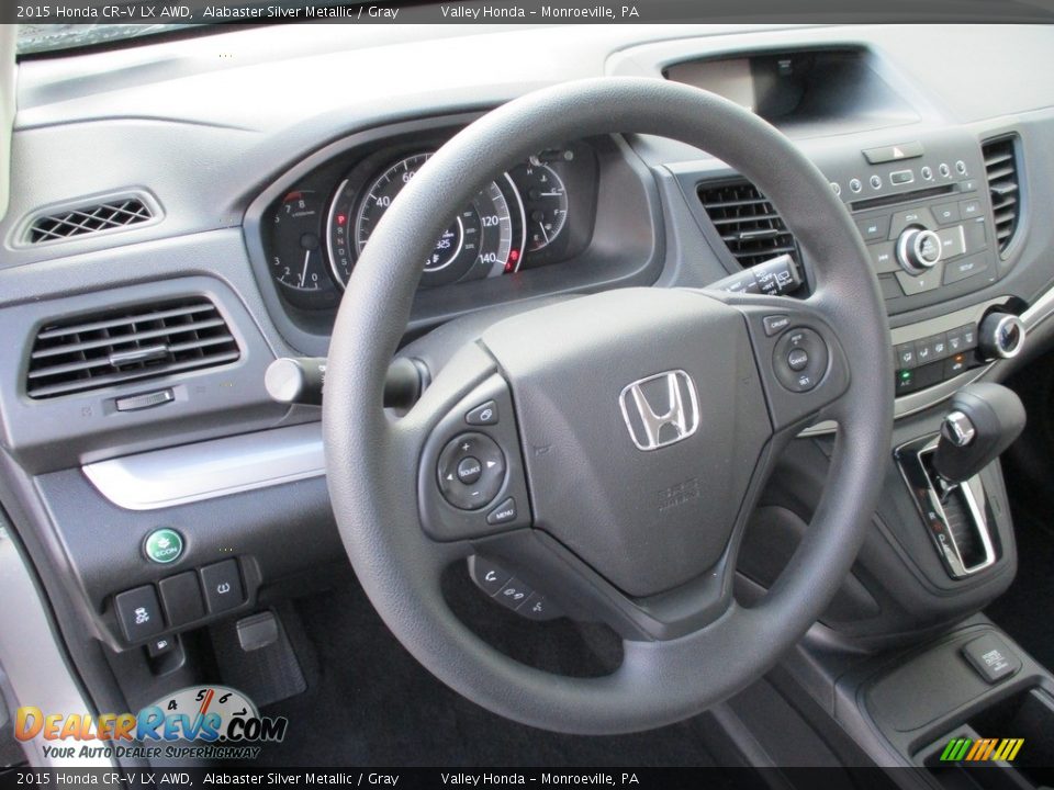 2015 Honda CR-V LX AWD Alabaster Silver Metallic / Gray Photo #13