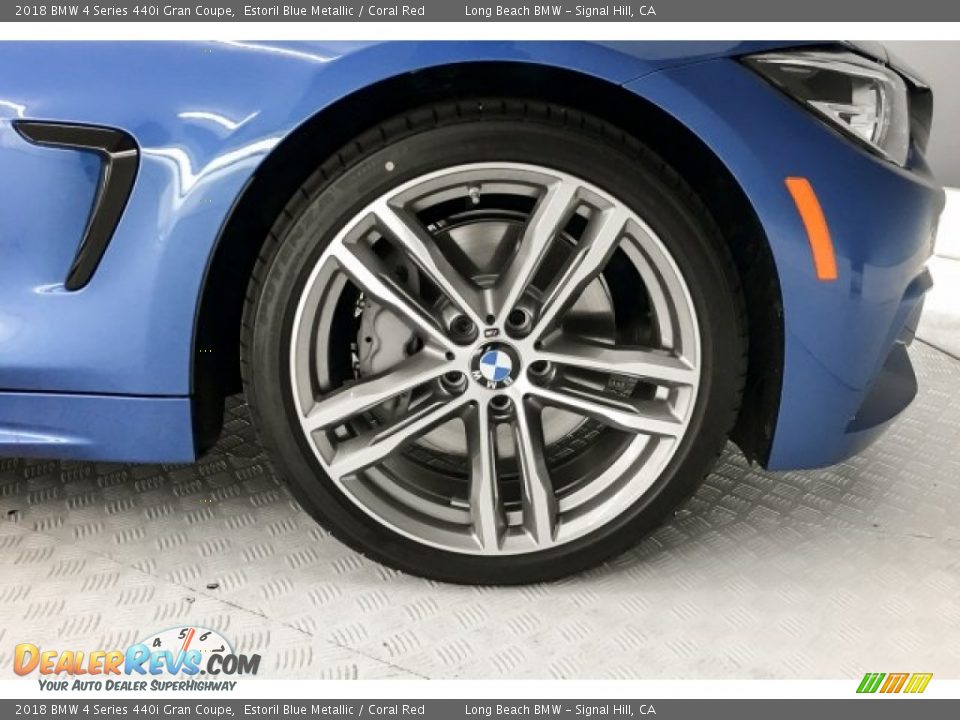 2018 BMW 4 Series 440i Gran Coupe Estoril Blue Metallic / Coral Red Photo #9