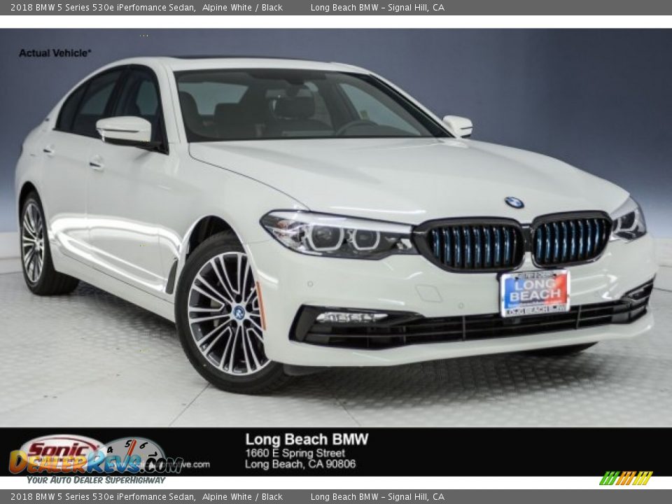 2018 BMW 5 Series 530e iPerfomance Sedan Alpine White / Black Photo #1