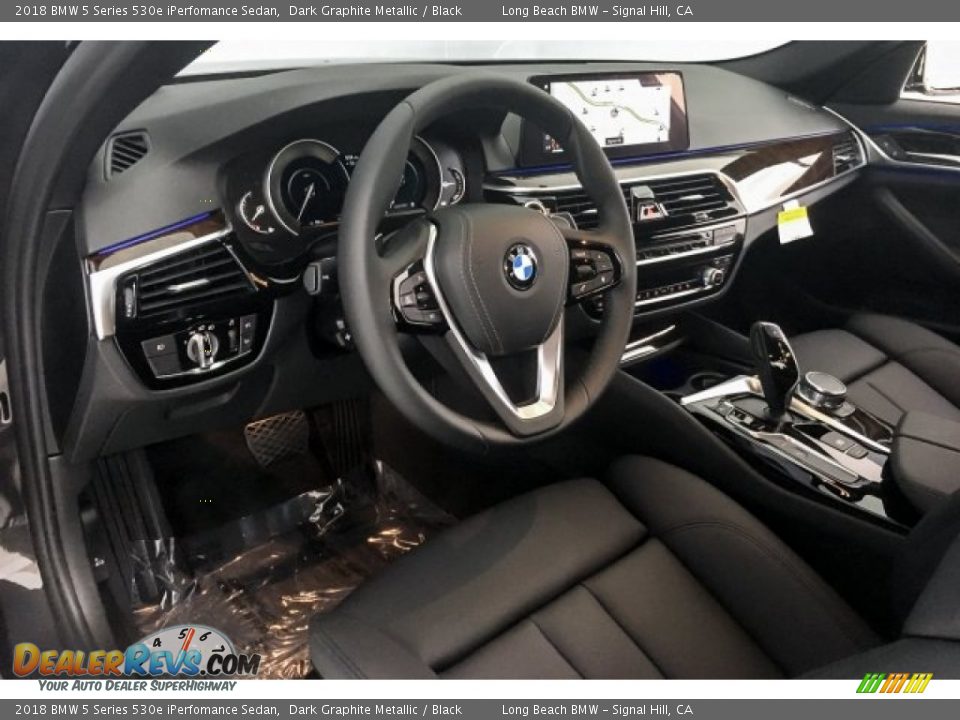 2018 BMW 5 Series 530e iPerfomance Sedan Dark Graphite Metallic / Black Photo #6