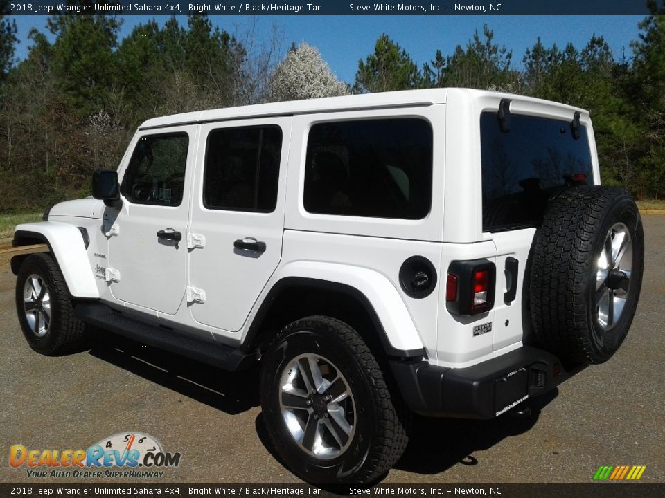 2018 Jeep Wrangler Unlimited Sahara 4x4 Bright White / Black/Heritage Tan Photo #8