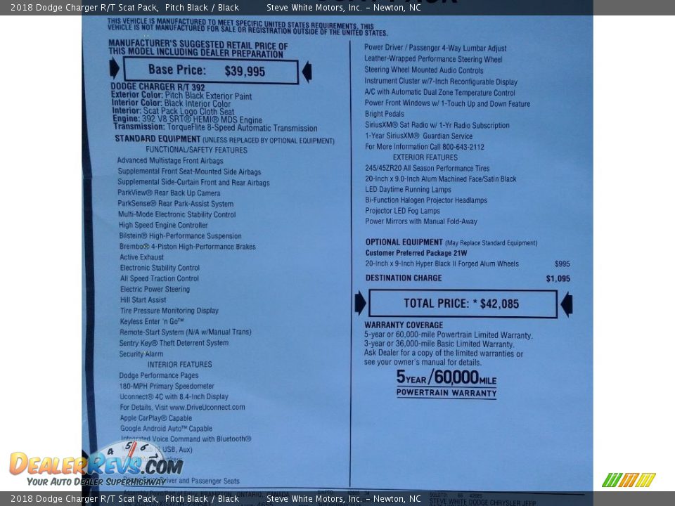 2018 Dodge Charger R/T Scat Pack Pitch Black / Black Photo #34