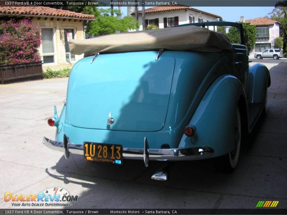 1937 Ford V8 4 Door Convertible Turquoise / Brown Photo #8