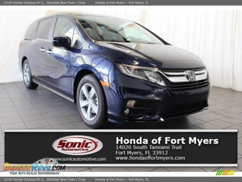 2018 Honda Odyssey EX-L Obsidian Blue Pearl / Gray Photo #1
