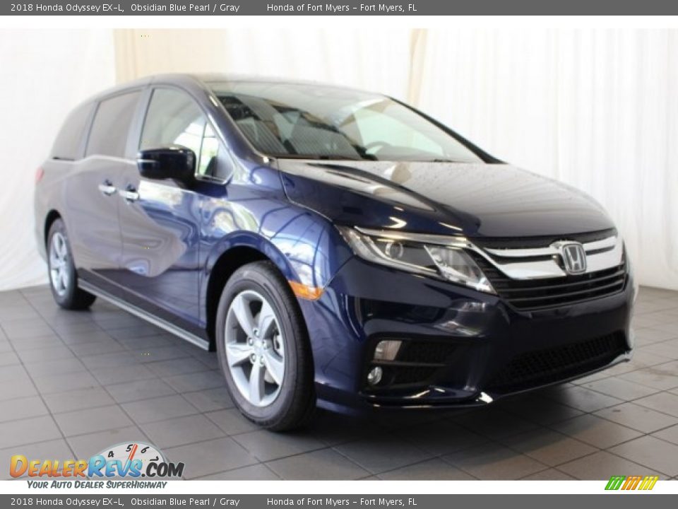 2018 Honda Odyssey EX-L Obsidian Blue Pearl / Gray Photo #2