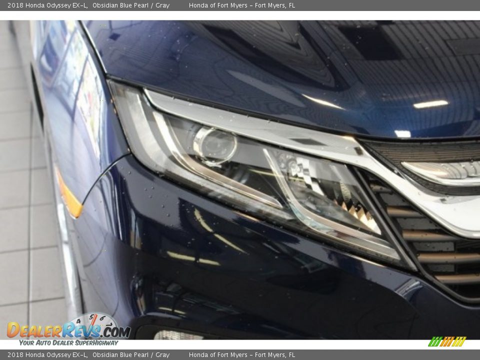 2018 Honda Odyssey EX-L Obsidian Blue Pearl / Gray Photo #4