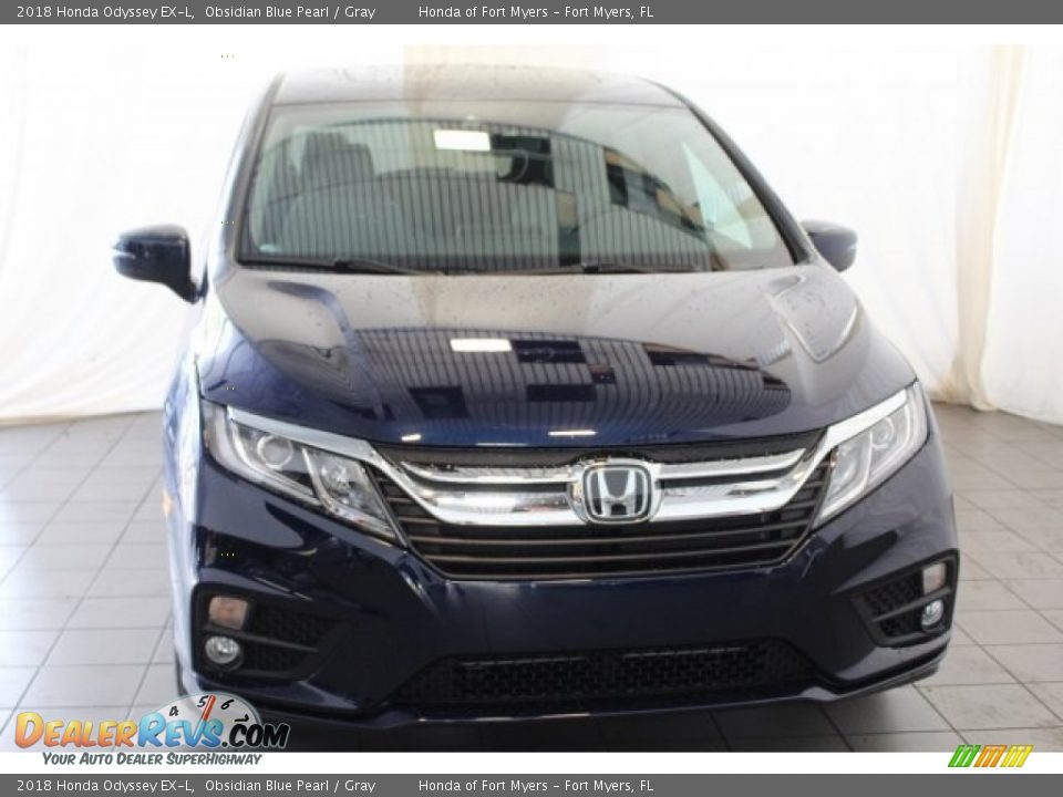2018 Honda Odyssey EX-L Obsidian Blue Pearl / Gray Photo #5