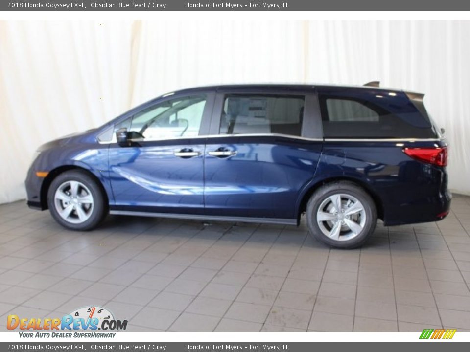 2018 Honda Odyssey EX-L Obsidian Blue Pearl / Gray Photo #6