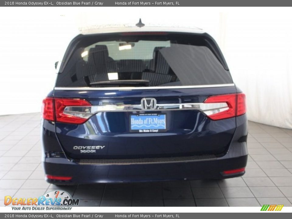 2018 Honda Odyssey EX-L Obsidian Blue Pearl / Gray Photo #8