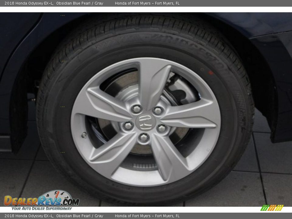 2018 Honda Odyssey EX-L Obsidian Blue Pearl / Gray Photo #14