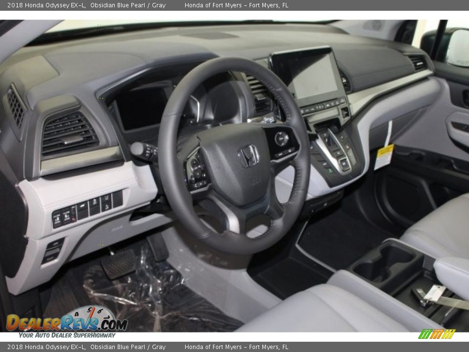 2018 Honda Odyssey EX-L Obsidian Blue Pearl / Gray Photo #19