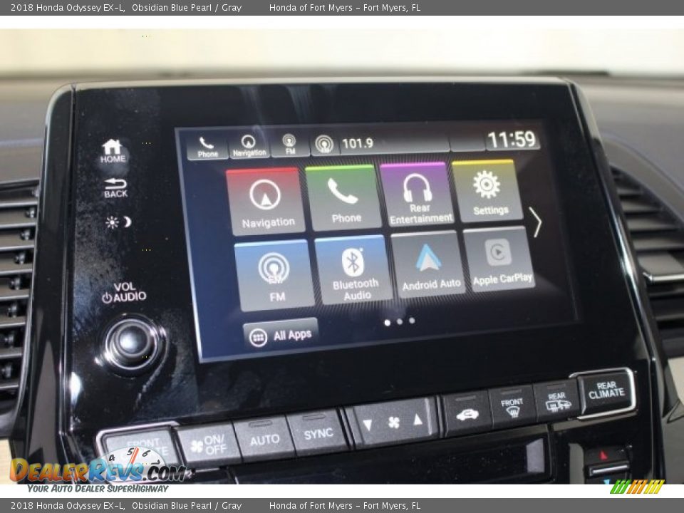 2018 Honda Odyssey EX-L Obsidian Blue Pearl / Gray Photo #24