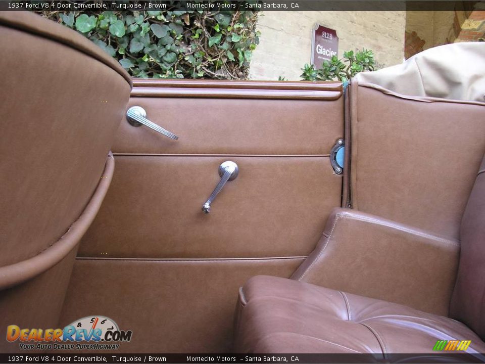 1937 Ford V8 4 Door Convertible Turquoise / Brown Photo #13