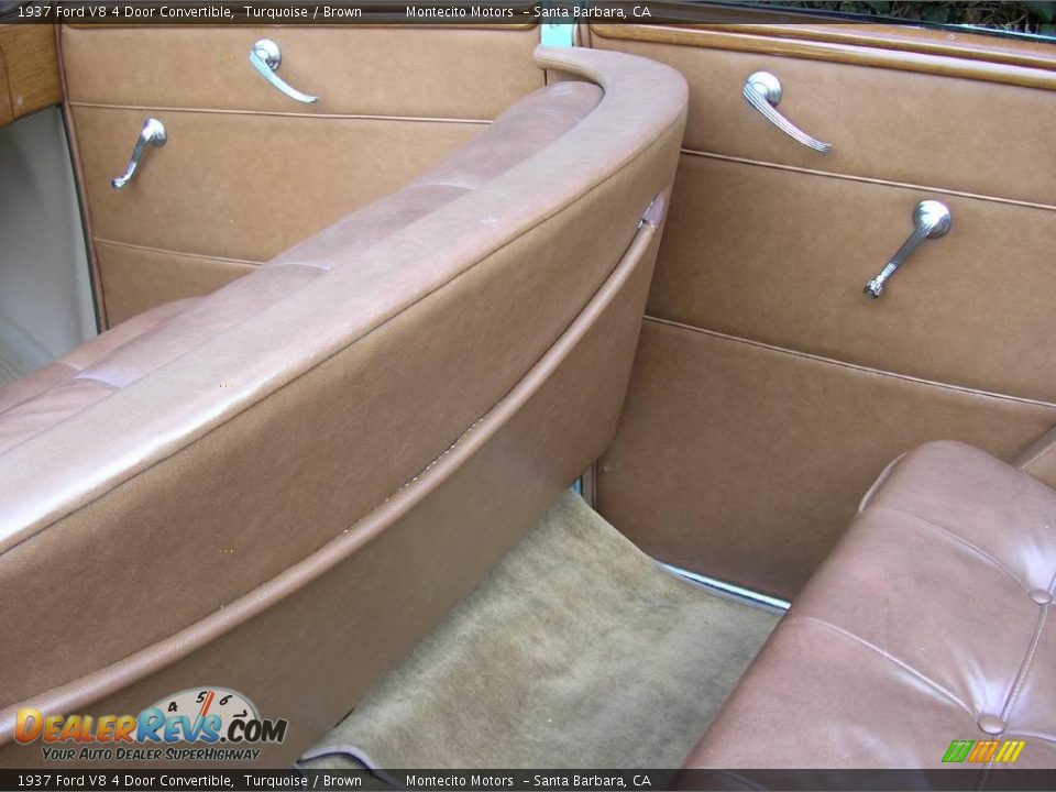 1937 Ford V8 4 Door Convertible Turquoise / Brown Photo #21